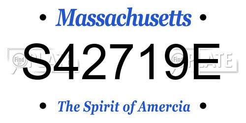 S42719E Massachusetts License Plate