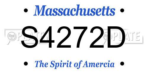 S4272D Massachusetts License Plate