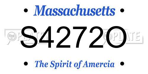 S4272O Massachusetts License Plate