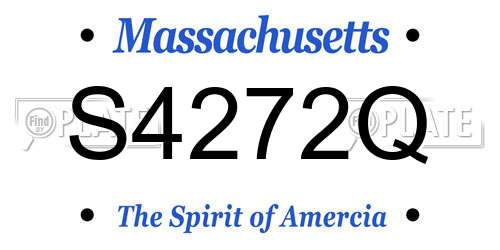 S4272Q Massachusetts License Plate