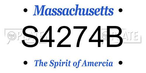 S4274B Massachusetts License Plate