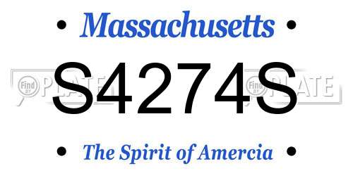 S4274S Massachusetts License Plate
