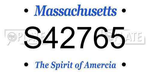 S42765 Massachusetts License Plate