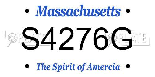 S4276G Massachusetts License Plate