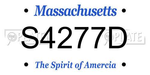 S4277D Massachusetts License Plate