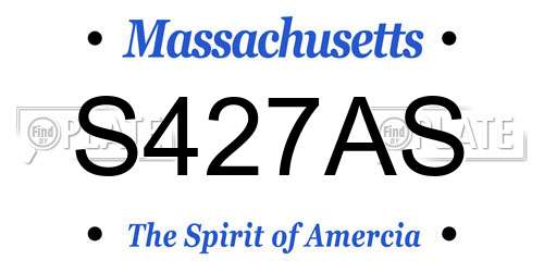 S427AS Massachusetts License Plate