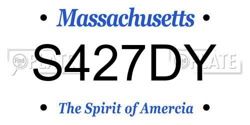 S427DY Massachusetts License Plate
