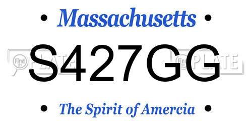 S427GG Massachusetts License Plate