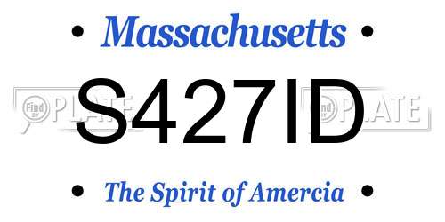 S427ID Massachusetts License Plate