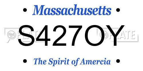 S427OY Massachusetts License Plate