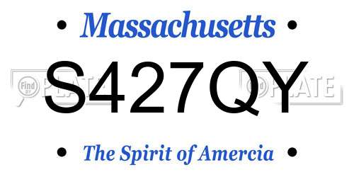 S427QY Massachusetts License Plate