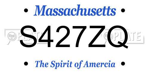 S427ZQ Massachusetts License Plate