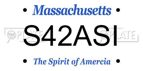 S42ASI Massachusetts License Plate
