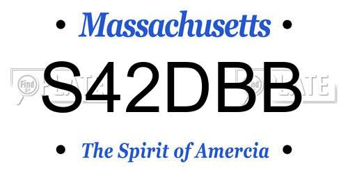 S42DBB Massachusetts License Plate