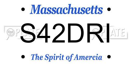 S42DRI Massachusetts License Plate