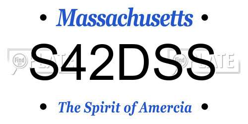 S42DSS Massachusetts License Plate