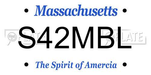 S42MBL Massachusetts License Plate