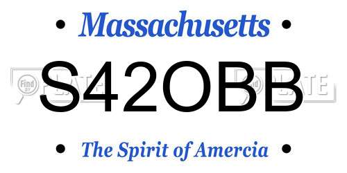 S42OBB Massachusetts License Plate