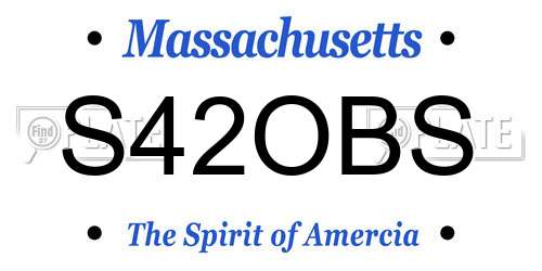 S42OBS Massachusetts License Plate