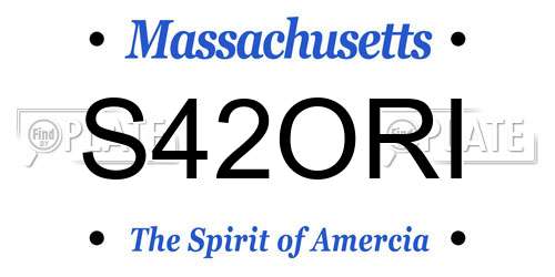 S42ORI Massachusetts License Plate