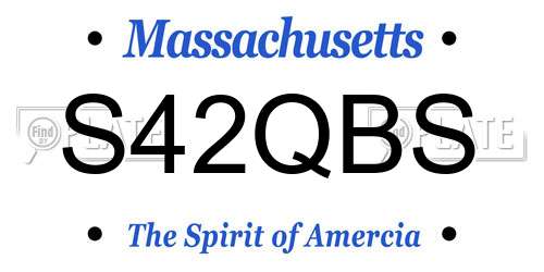 S42QBS Massachusetts License Plate