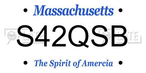 S42QSB Massachusetts License Plate