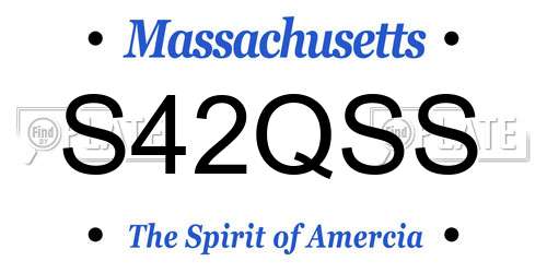 S42QSS Massachusetts License Plate