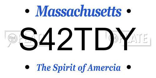S42TDY Massachusetts License Plate