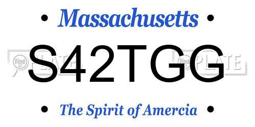 S42TGG Massachusetts License Plate