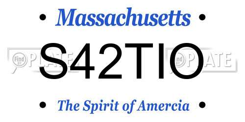 S42TIO Massachusetts License Plate