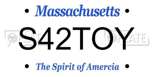 S42TOY Massachusetts License Plate