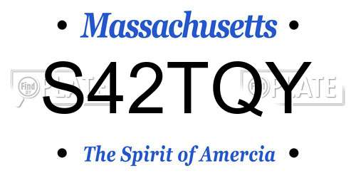 S42TQY Massachusetts License Plate