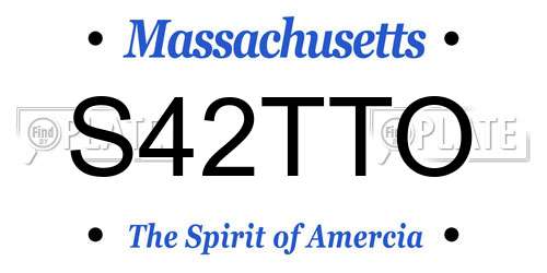 S42TTO Massachusetts License Plate