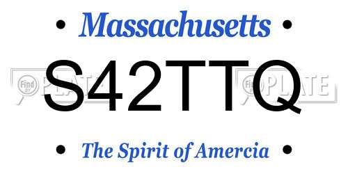 S42TTQ Massachusetts License Plate