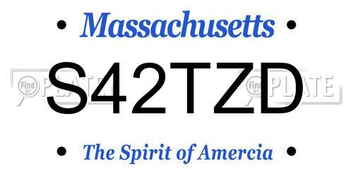 S42TZD Massachusetts License Plate