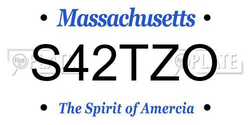 S42TZO Massachusetts License Plate