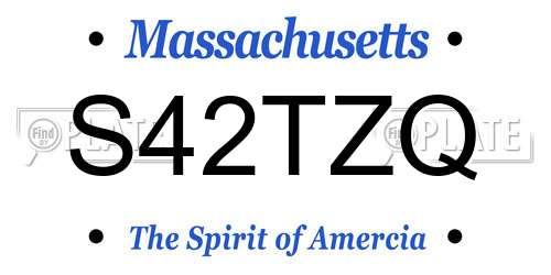 S42TZQ Massachusetts License Plate
