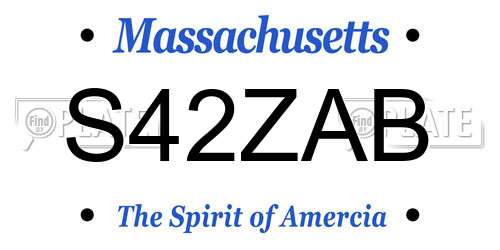 S42ZAB Massachusetts License Plate