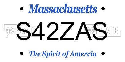 S42ZAS Massachusetts License Plate
