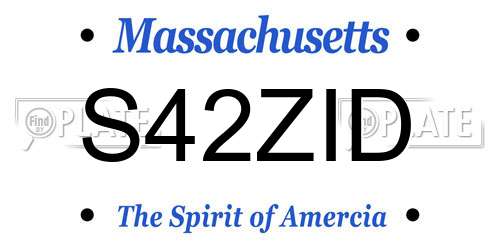 S42ZID Massachusetts License Plate