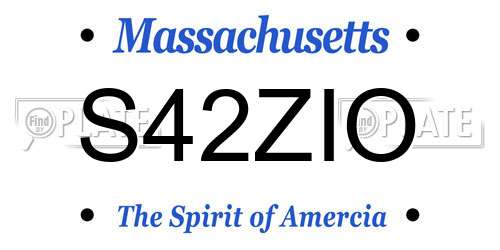 S42ZIO Massachusetts License Plate