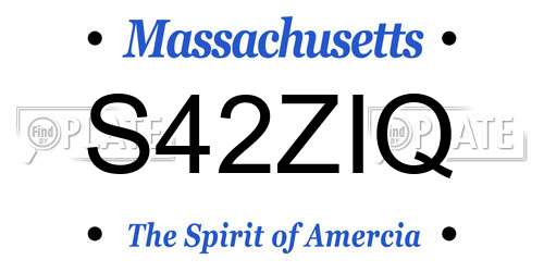 S42ZIQ Massachusetts License Plate
