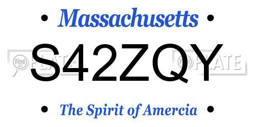 S42ZQY Massachusetts License Plate