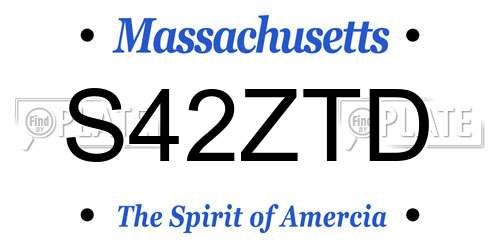 S42ZTD Massachusetts License Plate