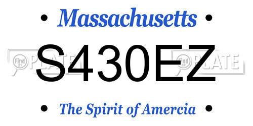 S430EZ Massachusetts License Plate