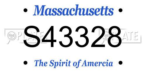 S43328 Massachusetts License Plate