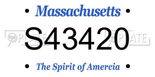 S43420 Massachusetts License Plate