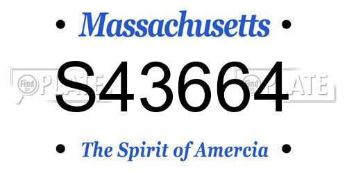 S43664 Massachusetts License Plate