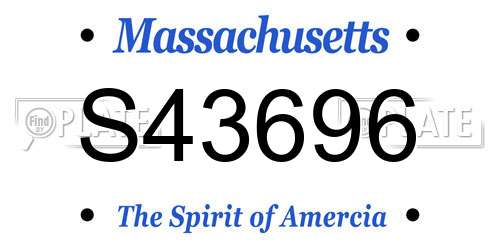 S43696 Massachusetts License Plate