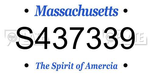 S437339 Massachusetts License Plate